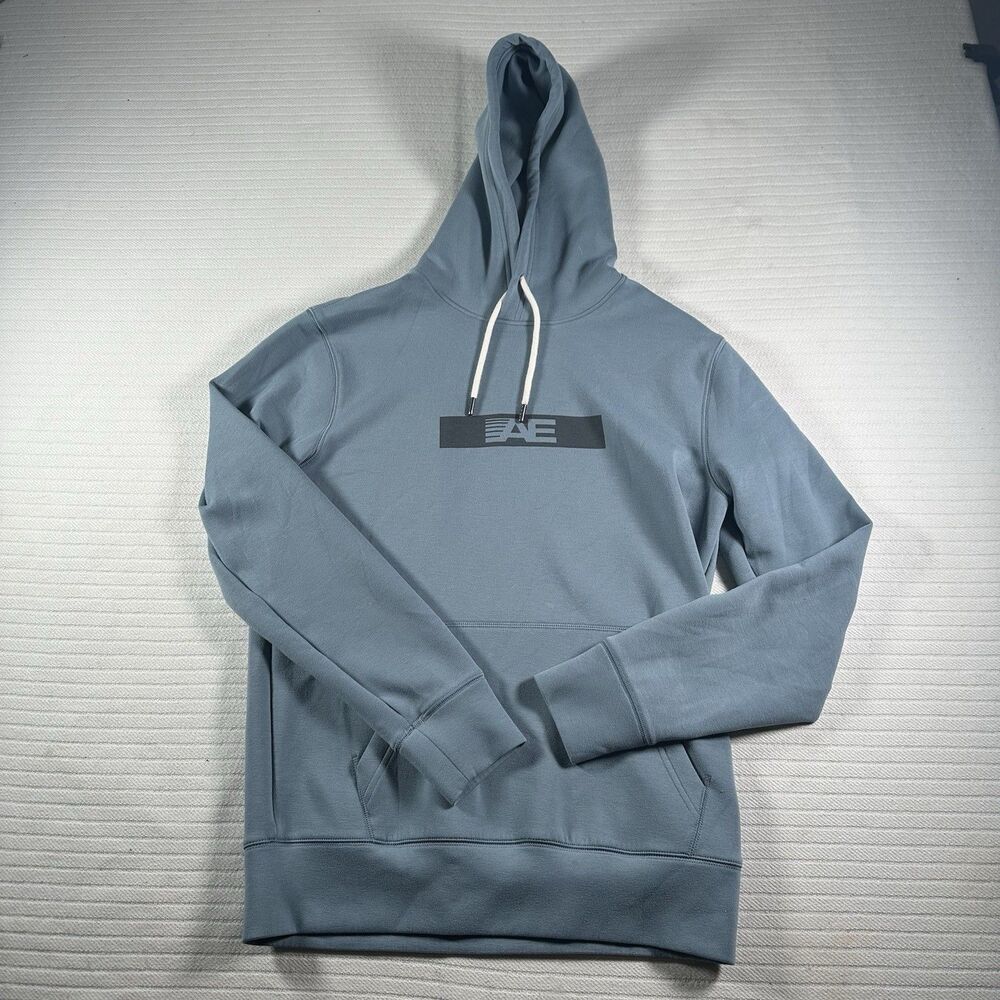 American Eagle Men’s XS Blue Hoodie Pullover Graphic Logo Sweatshirt